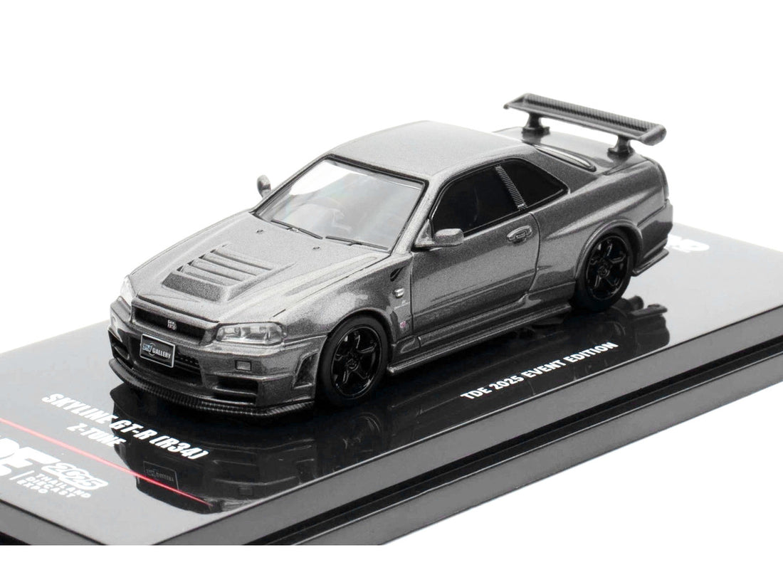 Nissan Skyline GT-R (R34) Z-Tune RHD (Right Hand Drive) Gray Metallic "Thailand Diecast Expo 2025 Event Edition" 1/64 Diecast Model Car by Inno Models-1