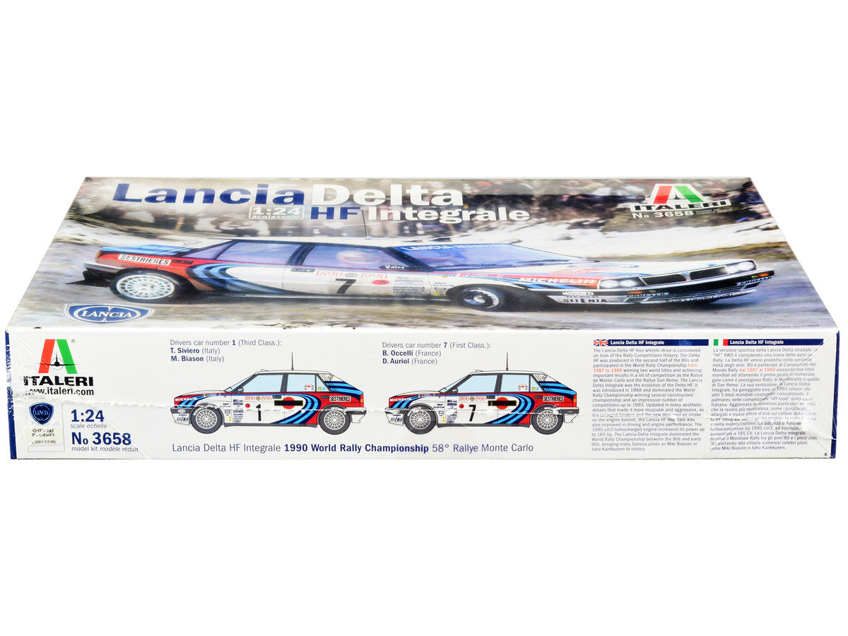 Skill 3 Model Kit Lancia Delta HF Integrale Rallye Monte Carlo (1990) 1/24 Scale Model by Italeri-1