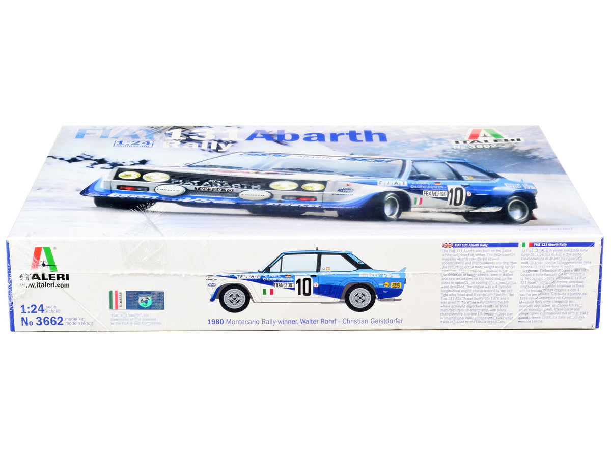 Skill 3 Model Kit Fiat 131 Abarth Rally #10 Winner "Montecarlo Rally" (1980) 1/24 Scale Model by Italeri-1