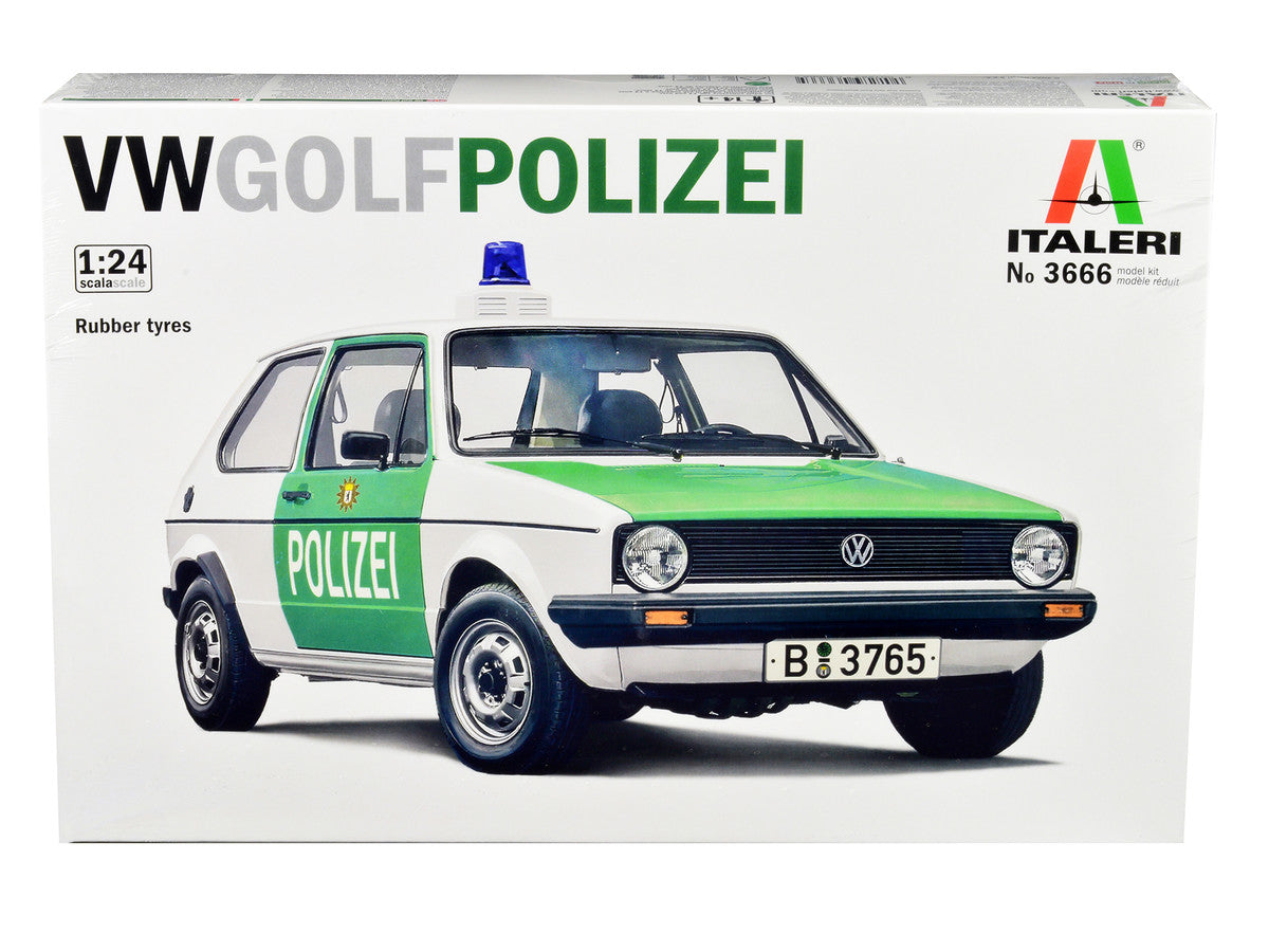 Skill 3 Model Kit 1978 Volkswagen Golf "Berlin Polizei (Police) Department" 1/24 Scale Model by Italeri-0
