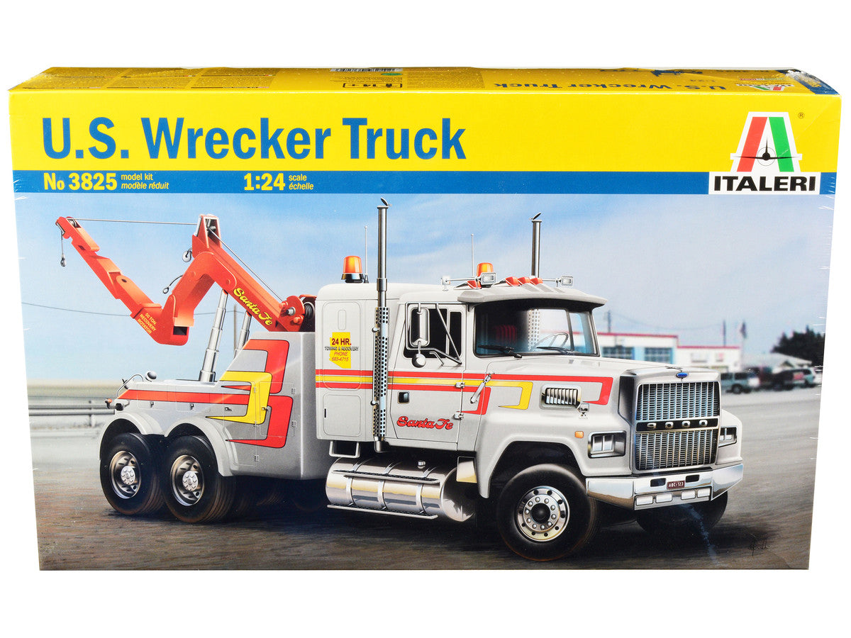 Skill 4 Model Kit U.S. Wrecker Tow Truck 1/24 Scale Model by Italeri-0