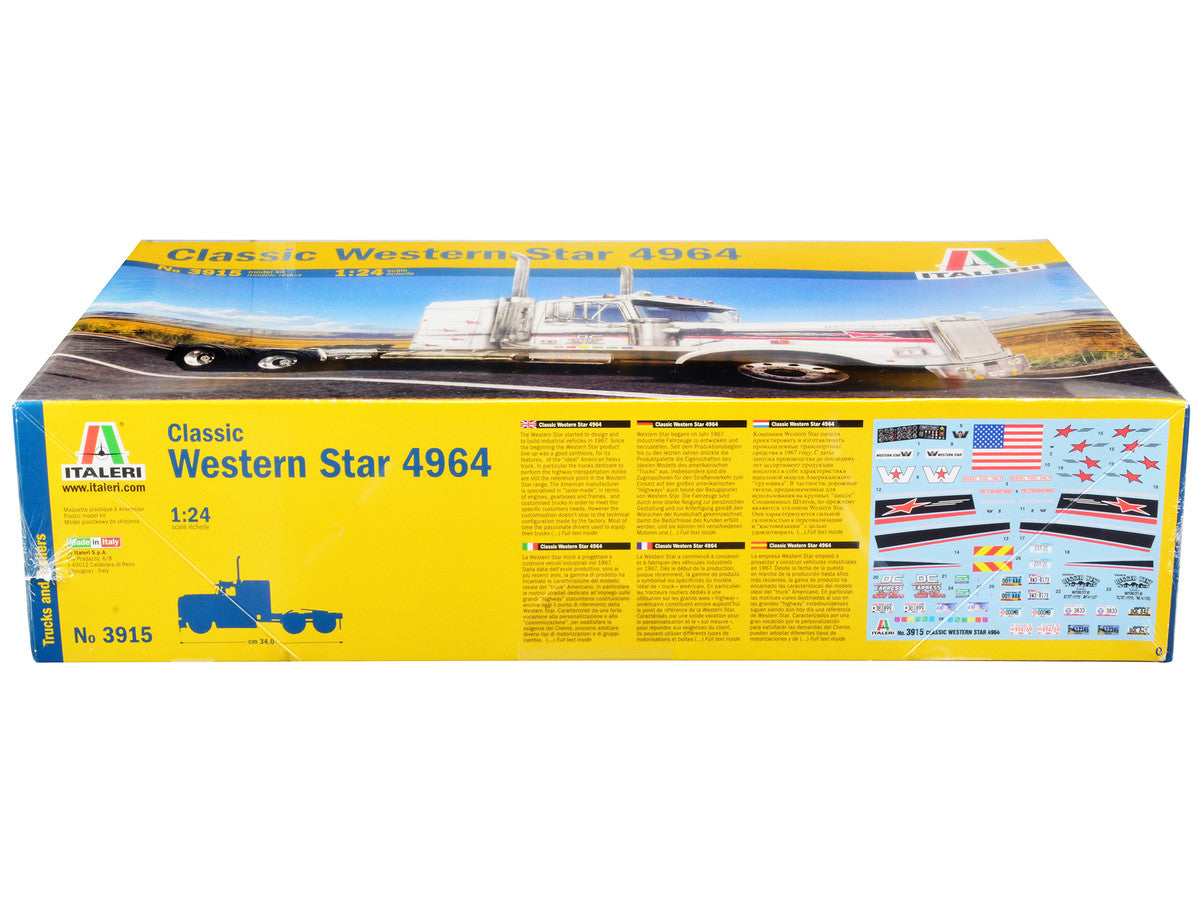 Skill 3 Model Kit Western Star Classic 4964 Truck Tractor 1/24 Scale Model by Italeri-2