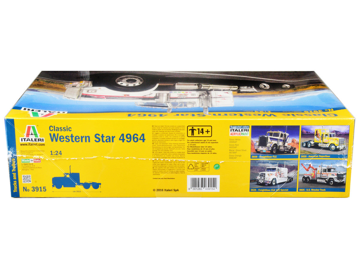 Skill 3 Model Kit Western Star Classic 4964 Truck Tractor 1/24 Scale Model by Italeri-1
