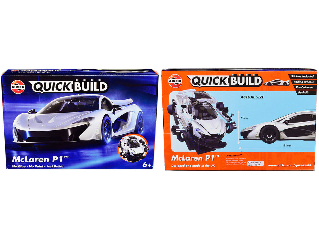Skill 1 Model Kit McLaren P1 White Snap Together Painted Plastic Model Car Kit by Airfix Quickbuild-2