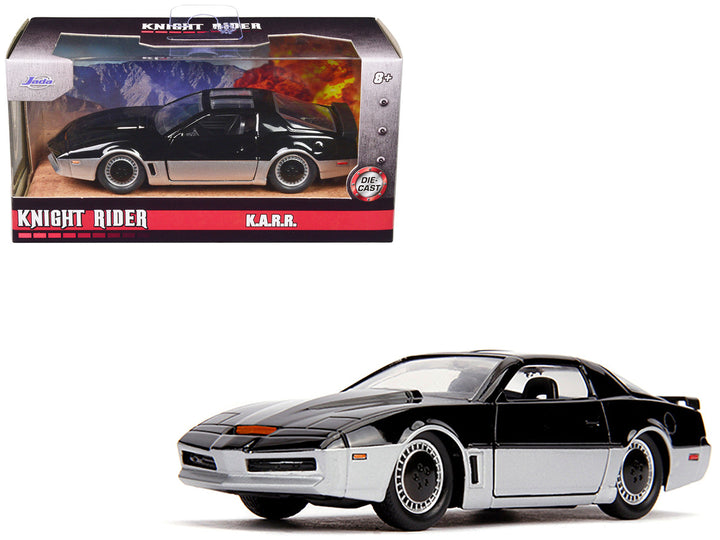 K.A.R.R. Black and Silver "Knight Rider" (1982) TV Series "Hollywood Rides" Series 1/32 Diecast Model Car by Jada-0