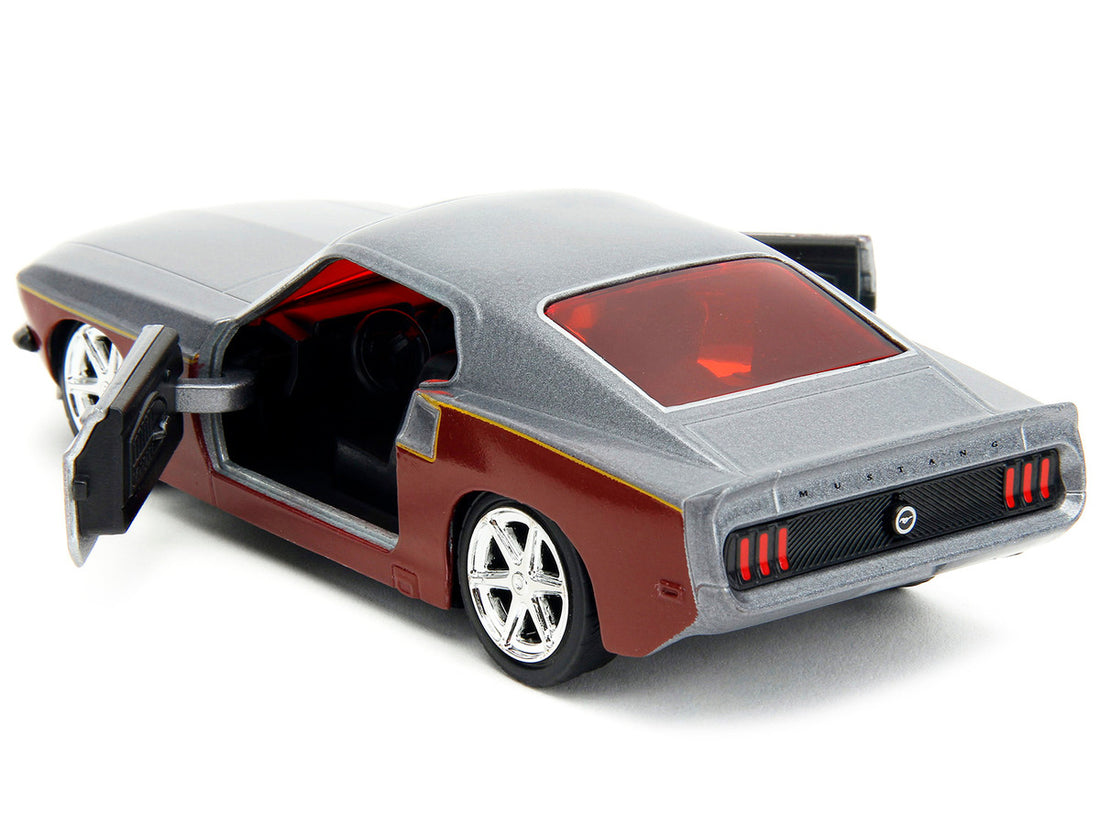 1969 Ford Mustang Silver Metallic and Dark Red and Star Lord Diecast Figure "Marvel Guardians of the Galaxy" "Hollywood Rides" Series 1/32 Diecast Model Car by Jada-3