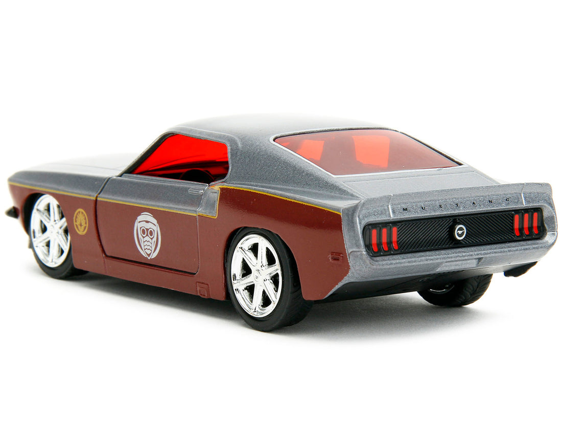 1969 Ford Mustang Silver Metallic and Dark Red and Star Lord Diecast Figure "Marvel Guardians of the Galaxy" "Hollywood Rides" Series 1/32 Diecast Model Car by Jada-4