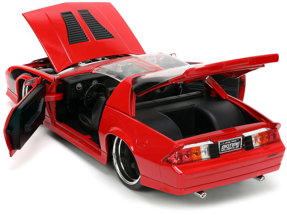 1985 Chevrolet Camaro Red with Black Stripes "Bigtime Muscle" Series 1/24 Diecast Model Car by Jada-3