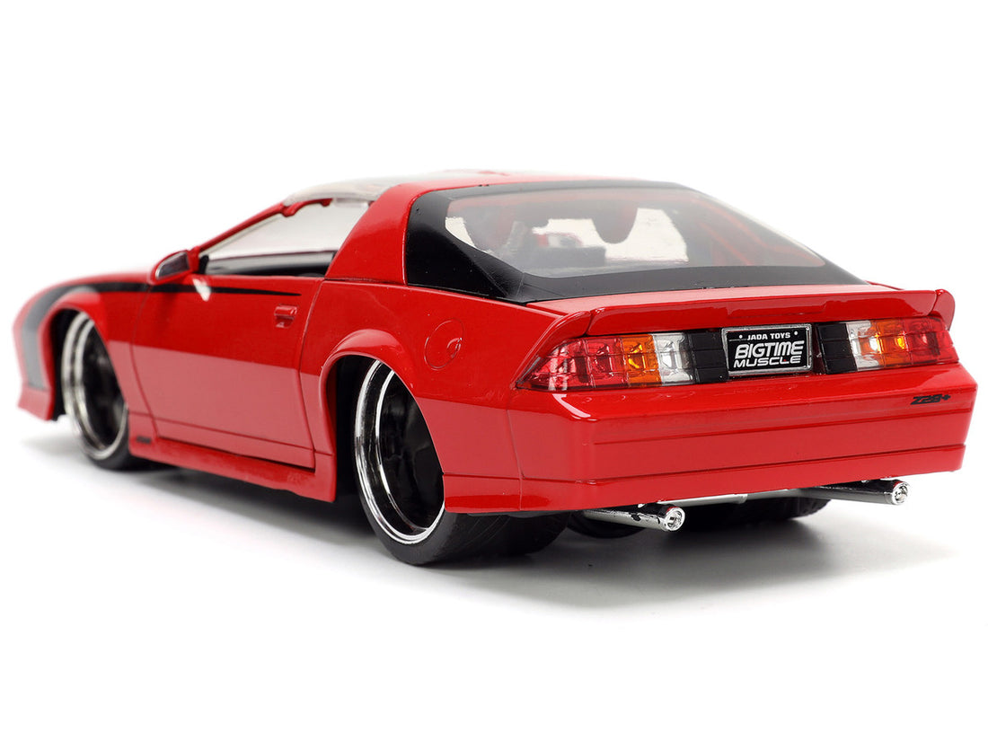 1985 Chevrolet Camaro Red with Black Stripes "Bigtime Muscle" Series 1/24 Diecast Model Car by Jada-4