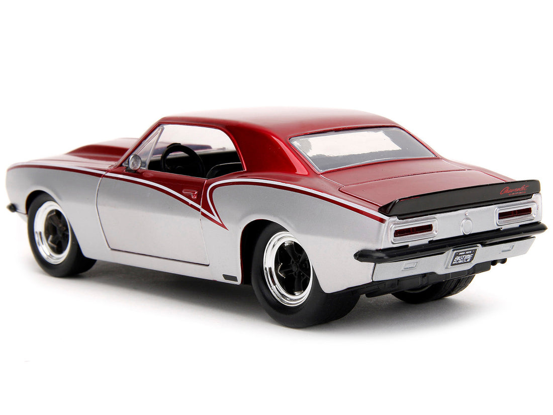 1967 Chevrolet Camaro Candy Red and Silver Metallic "Bigtime Muscle" Series 1/24 Diecast Model Car by Jada-4