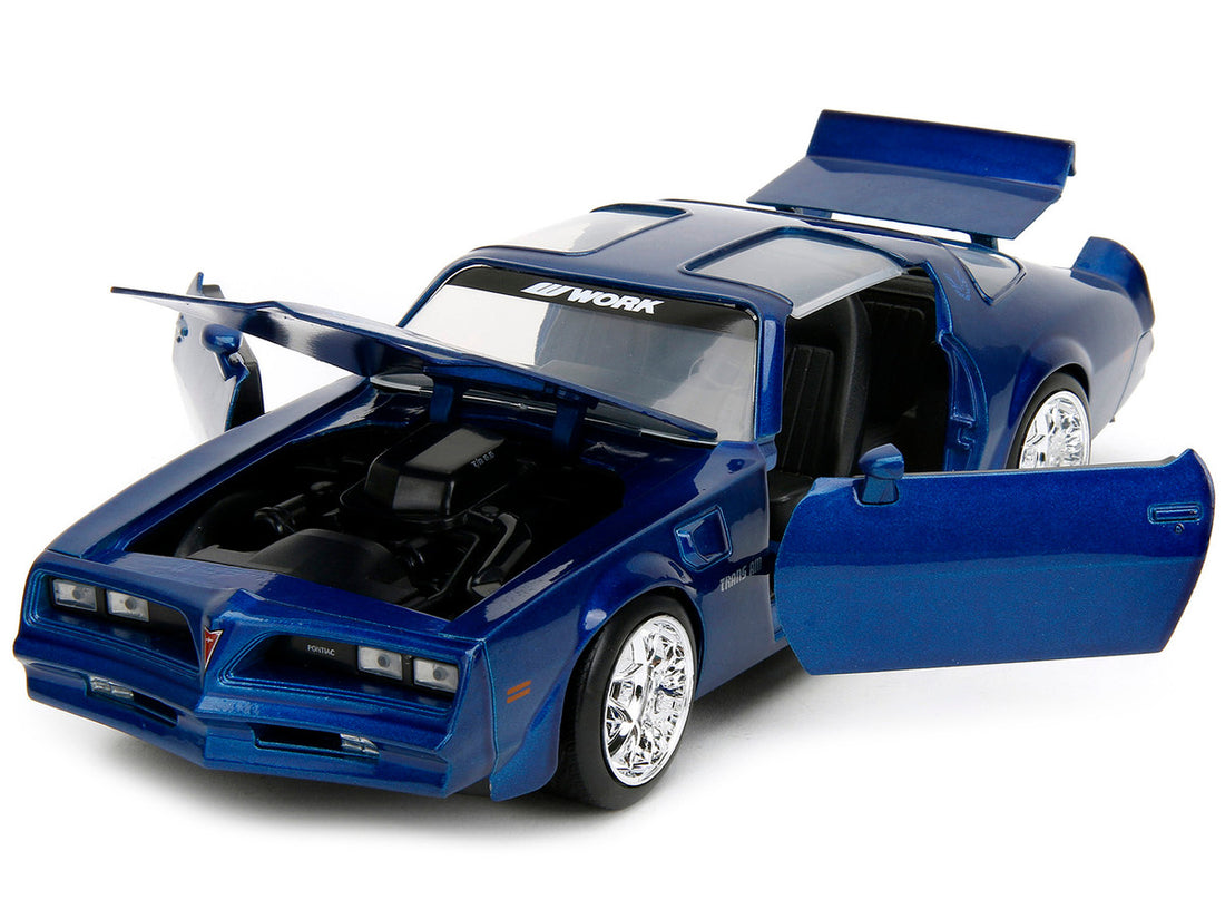 1977 Pontiac Firebird Trans Am Blue Metallic "Bigtime Muscle" Series 1/24 Diecast Model Car by Jada-1
