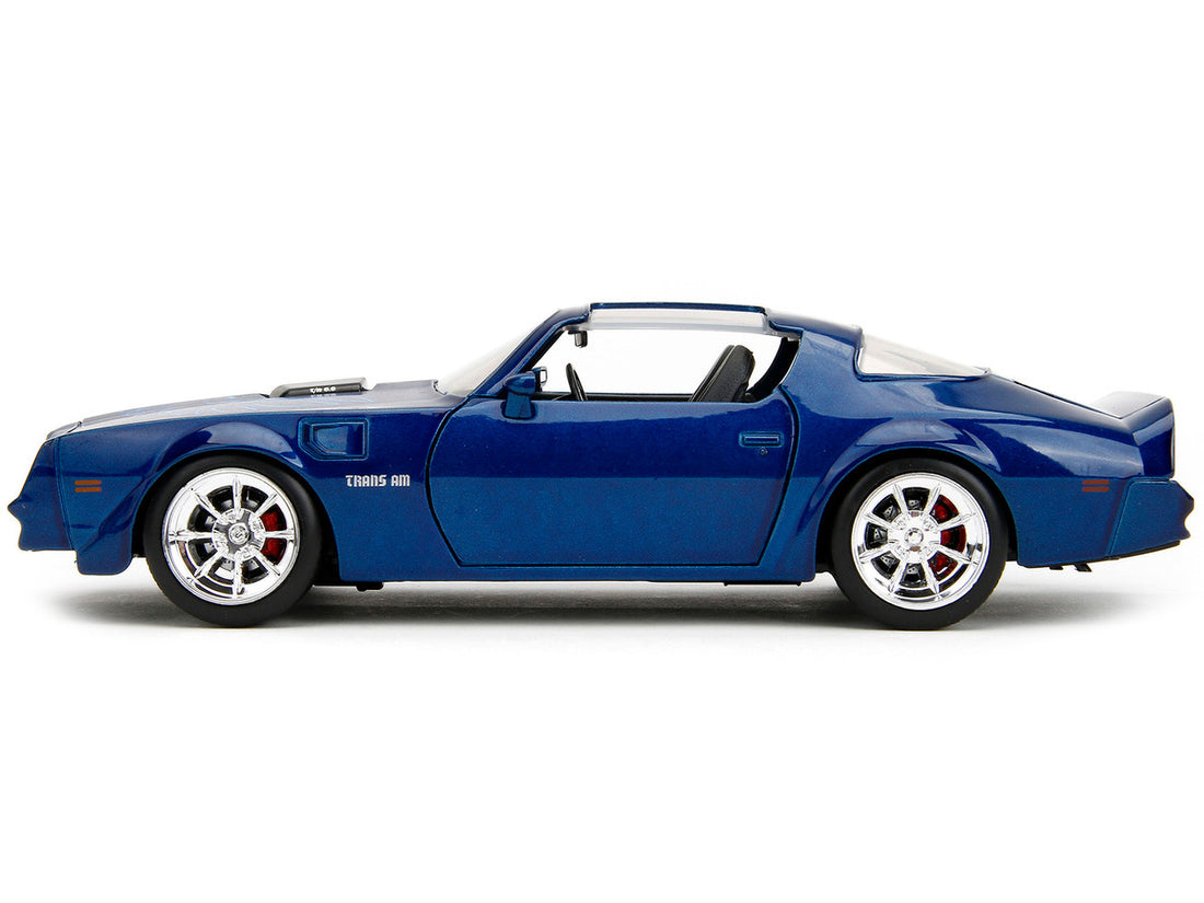 1977 Pontiac Firebird Trans Am Blue Metallic "Bigtime Muscle" Series 1/24 Diecast Model Car by Jada-2
