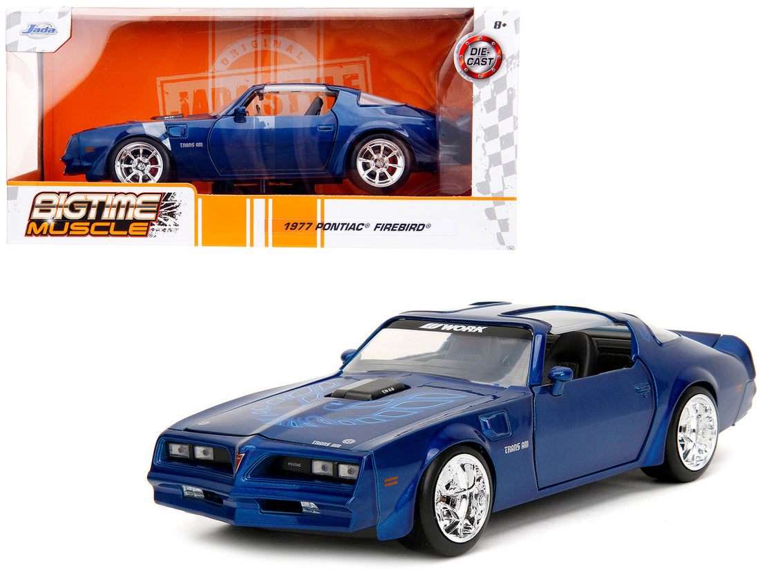 1977 Pontiac Firebird Trans Am Blue Metallic "Bigtime Muscle" Series 1/24 Diecast Model Car by Jada-0