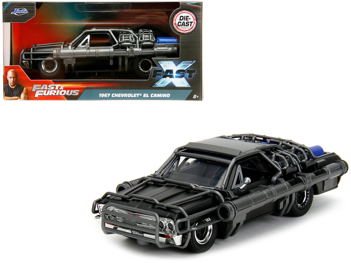 1967 Chevrolet El Camino with Cannons Matt Black "Fast X" (2023) Movie "Fast & Furious" Series 1/32 Diecast Model Car by Jada-0