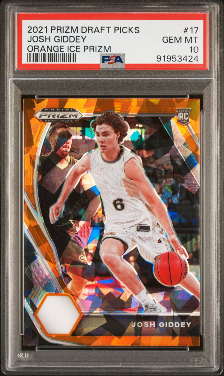2021 PANINI PRIZM DRAFT PICKS JOSH GIDDEY ORANGE ICE PRIZM #17 - PSA 10 ROOKIE CARD