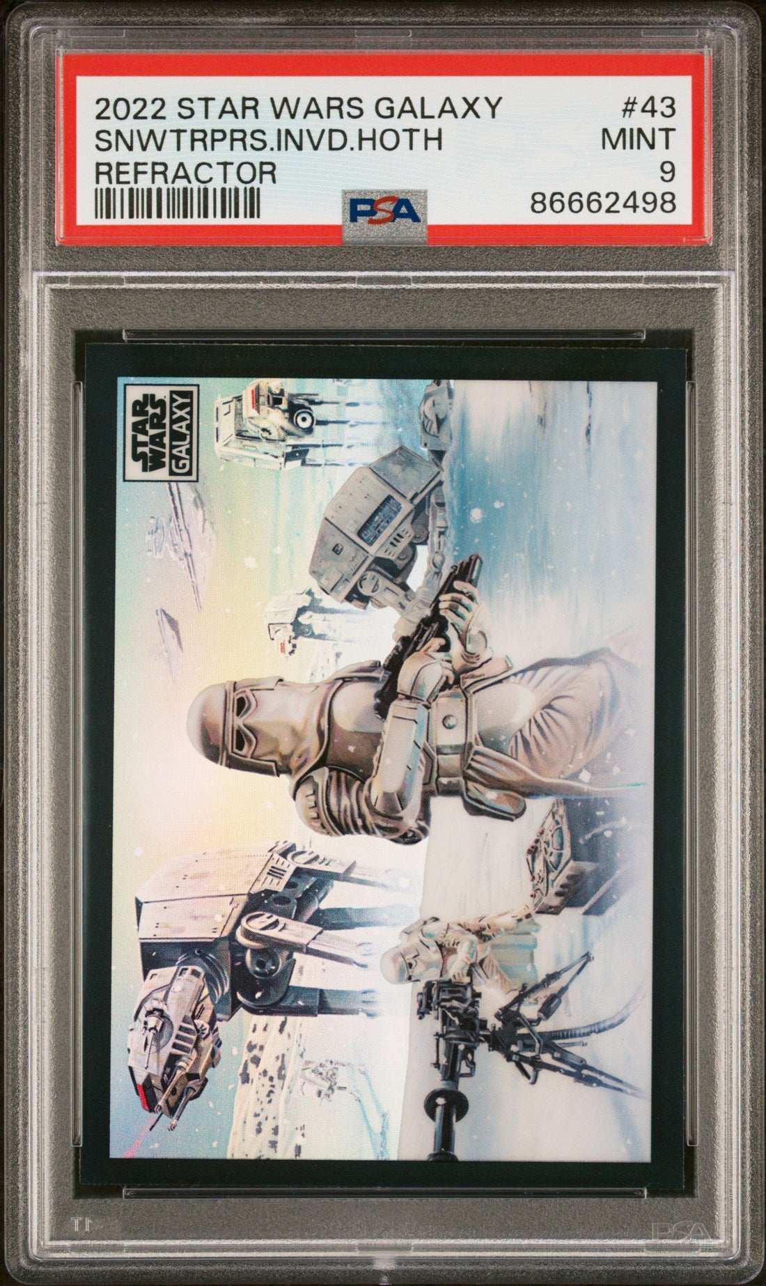 2022 TOPPS CHROME STAR WARS GALAXY SNWTRPRS.INVD.HOTH REFRACTOR #43 - PSA 9