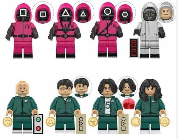 Squid Game Custom Minifig Set S2S1 (9 Figures) for Lego