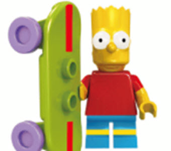 Bart Simpson with Skateboard Custom Minifig for Lego