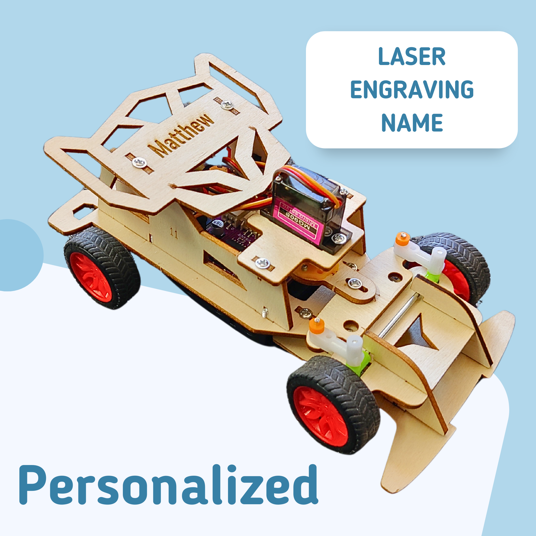 Remote-Controlled Steering Car DIY Kit, Educational STEM Toy 3