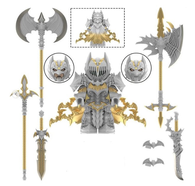 Batman Berserk Anime Minifigure – White Armored Demon Slayer Style for Lego