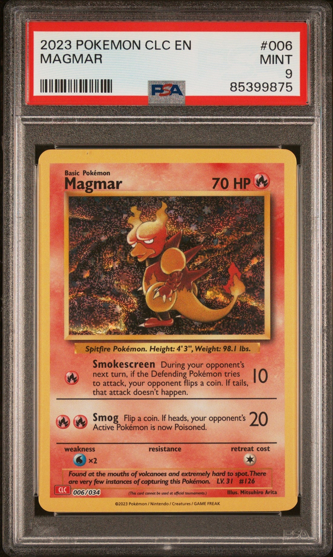 2023 POKEMON CLASSIC CHARIZARD & HO-OH ex DECK MAGMAR #6 PSA 9
