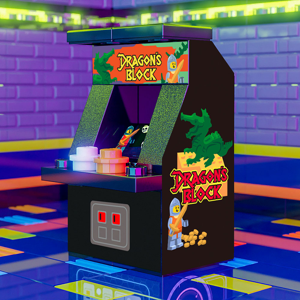 Dragon's Block Arcade Machine Toy Building Kit made using LEGO parts - B3 Customs 2