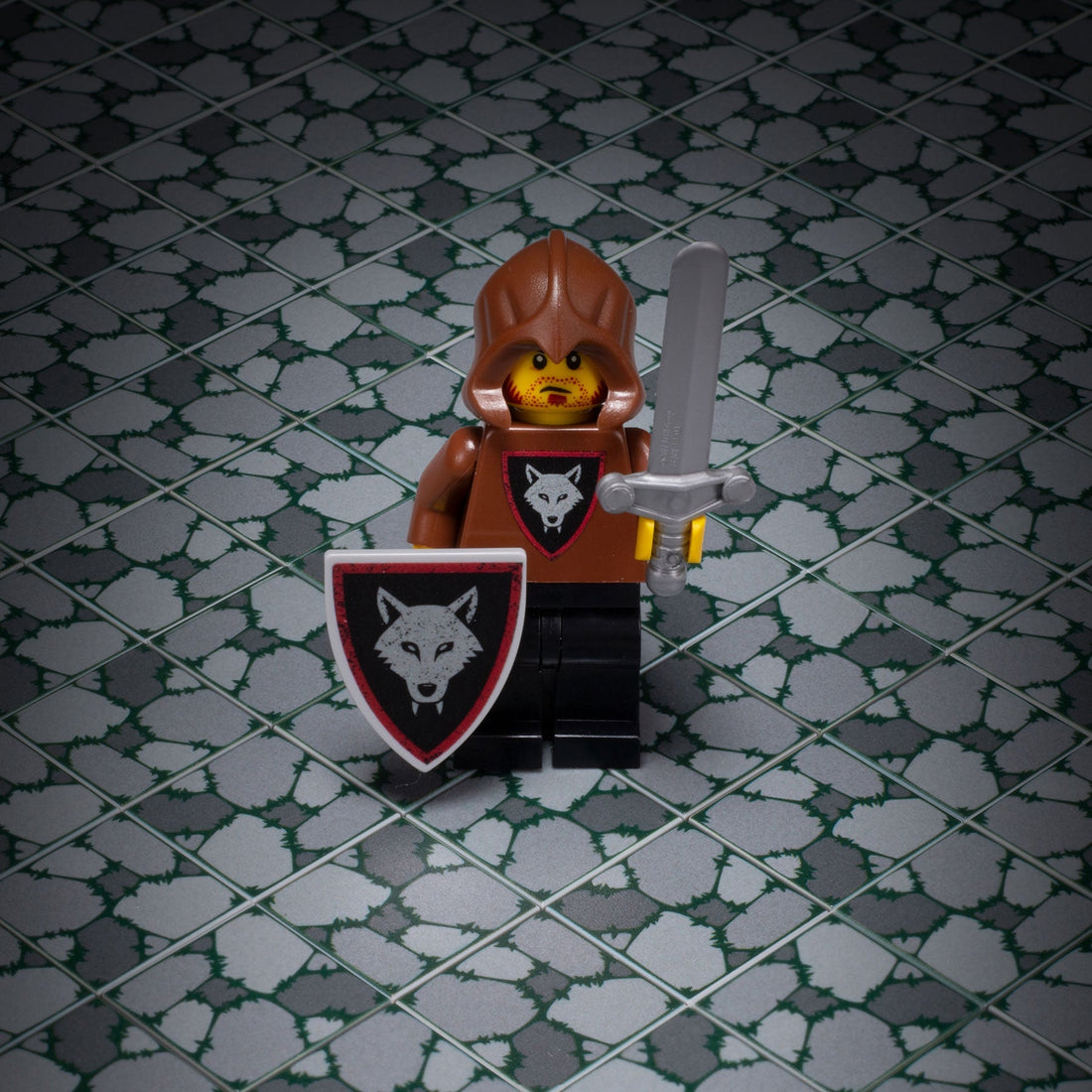 Cobblestone Flooring (Plant Overgrowth) - Custom Printed 2x2 Tile made using LEGO part 3