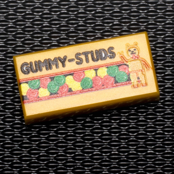 Gummy Studs - B3 Customs® Printed 1x2 Tile for Lego
