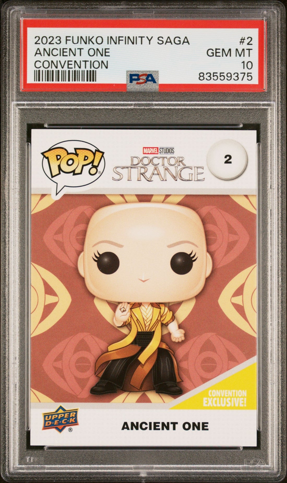 2023 UPPER DECK FUNKO POP MARVEL  ANCIENT ONE CONVENTION #2  PSA 10
