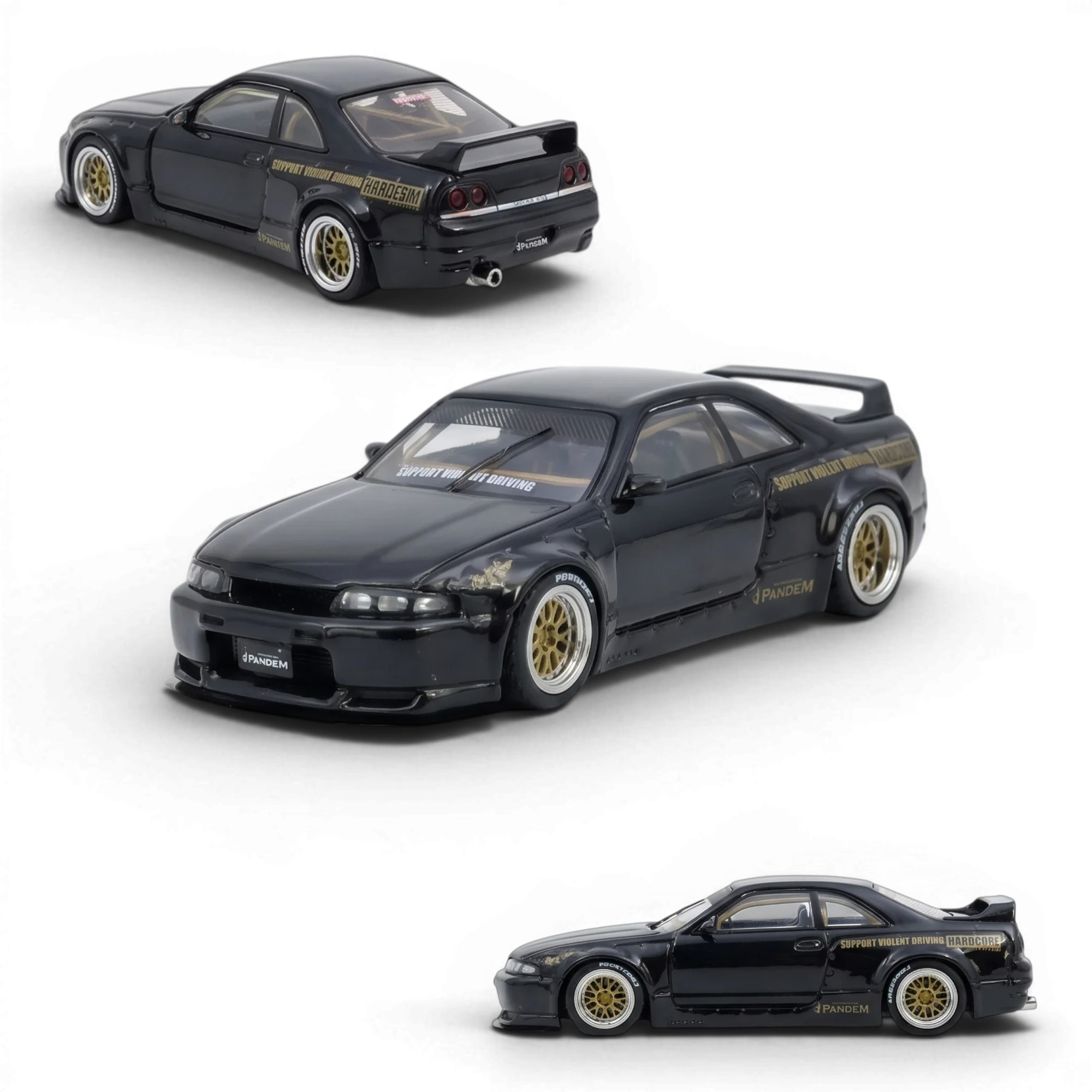 Nissan GT-R BCNR33 PANDEM Black 1:64 diecast model by INNO64