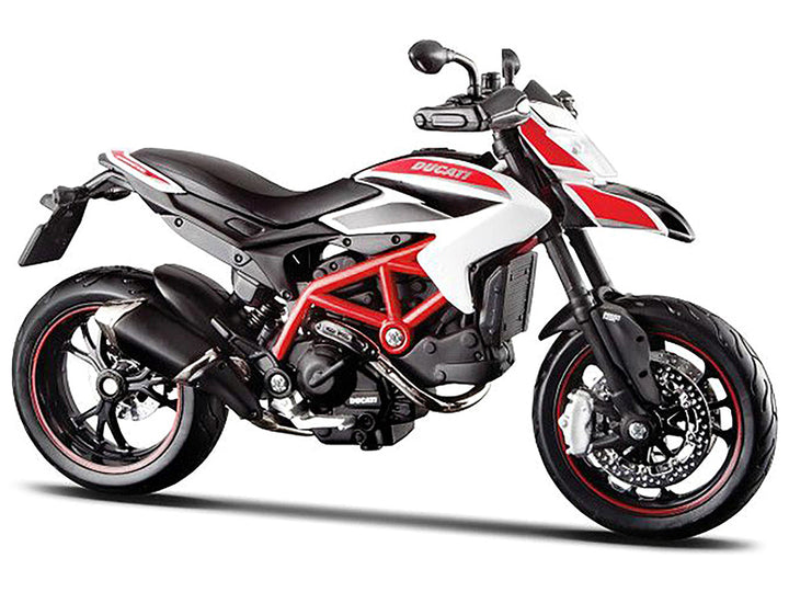 2013 Ducati Hypermotard SP White with Black and Red Stripes 1/12 Diecast Motorcycle Model by Maisto-1