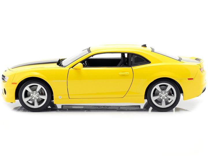 2010 Chevrolet Camaro SS RS Yellow with Black Stripes 1/18 Diecast Model Car by Maisto-1