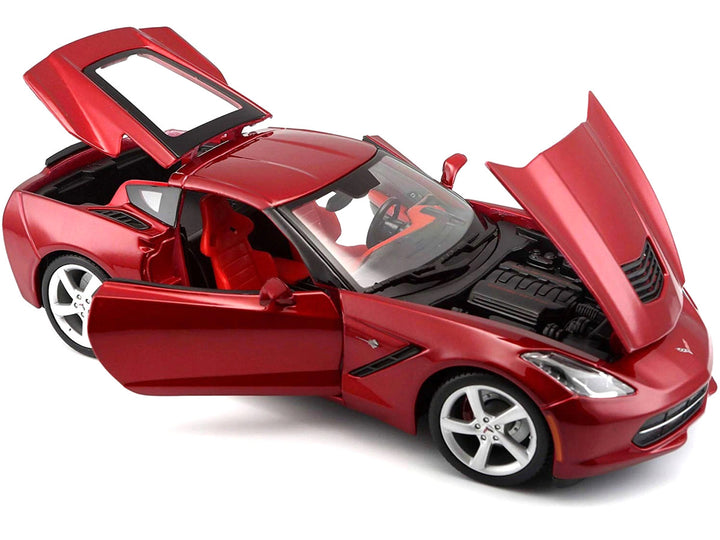 2014 Chevrolet Corvette C7 Stingray Metallic Red 1/18 Diecast Model Car by Maisto-1