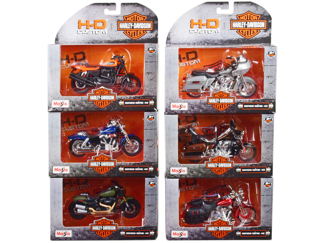 Harley-Davidson Motorcycles 6 piece Set Series 42 1/18 Diecast Motorcycle Models by Maisto-0