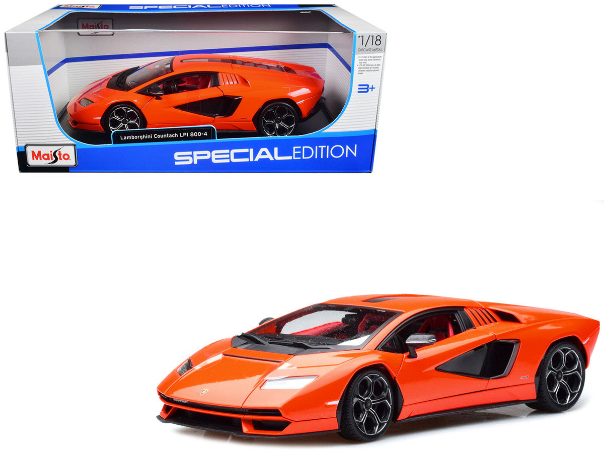 Lamborghini Countach LPI 800-4 Orange 1:18 Diecast Model Car