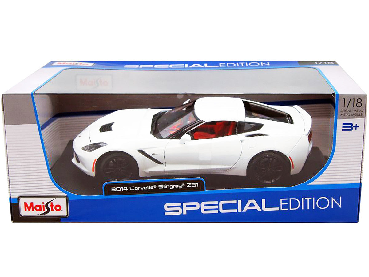 2014 Chevrolet Corvette Stingray C7 Z51 White 1/18 Diecast Model Car by Maisto-2