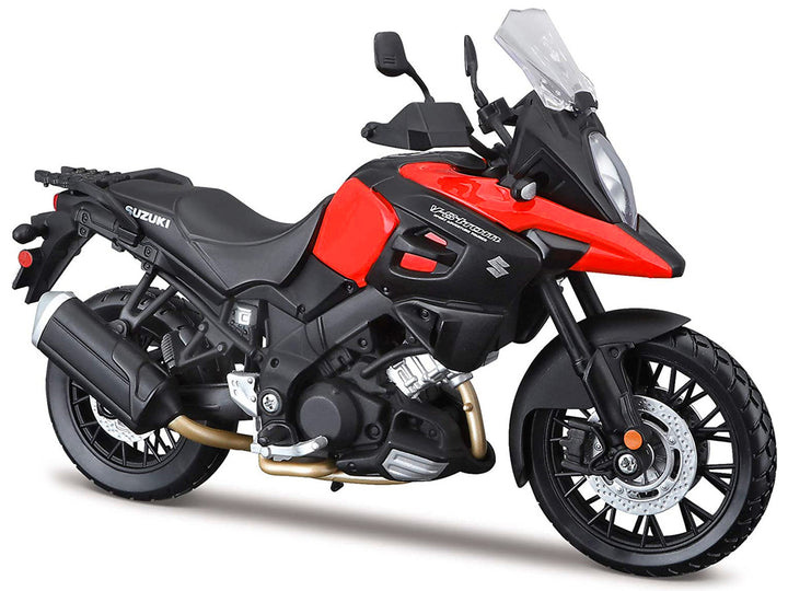 Suzuki V-Strom 1000 Red and Black with Plastic Display Stand 1/12 Diecast Motorcycle Model by Maisto-1