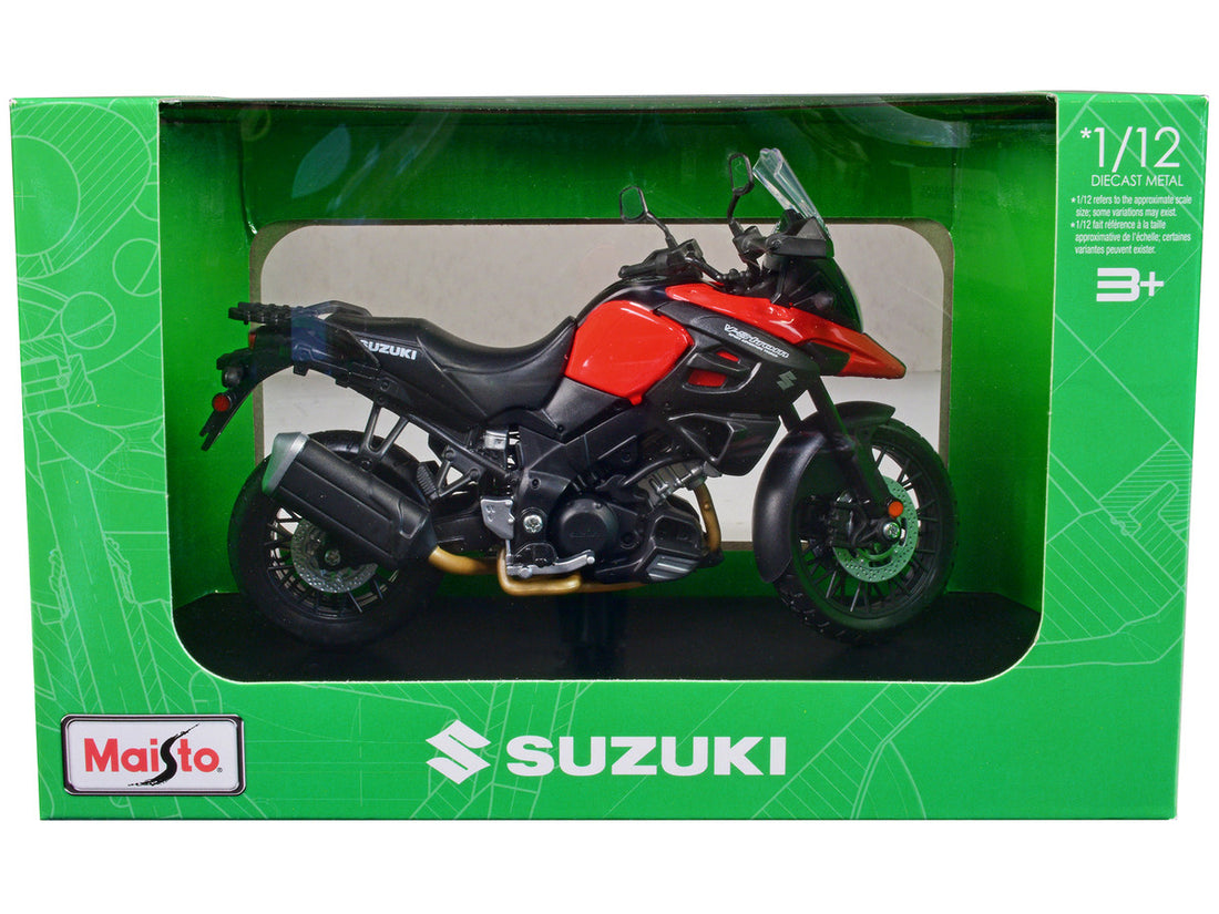 Suzuki V-Strom 1000 Red and Black with Plastic Display Stand 1/12 Diecast Motorcycle Model by Maisto-2