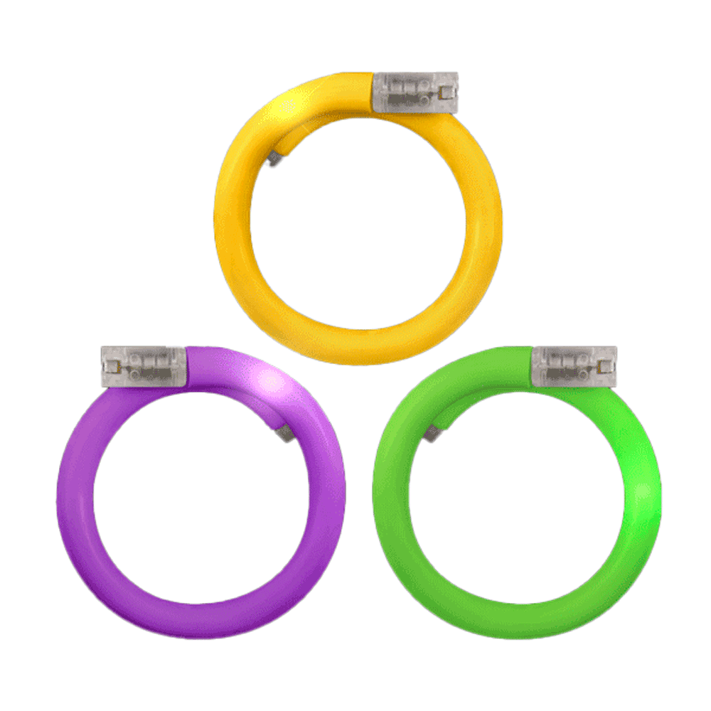Assorted LED Mardi Gras Tube Bracelets Pack of 25-1