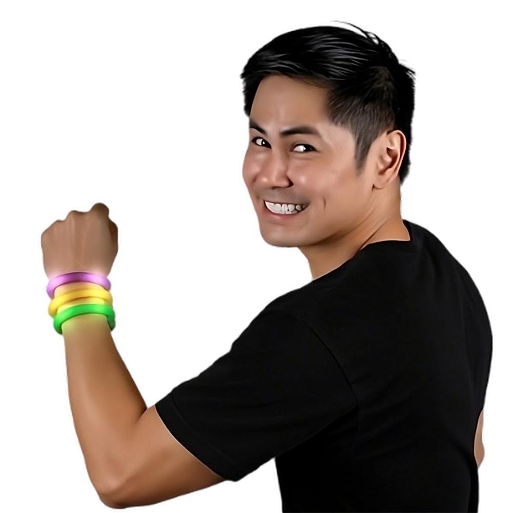 Assorted LED Mardi Gras Tube Bracelets Pack of 25-2