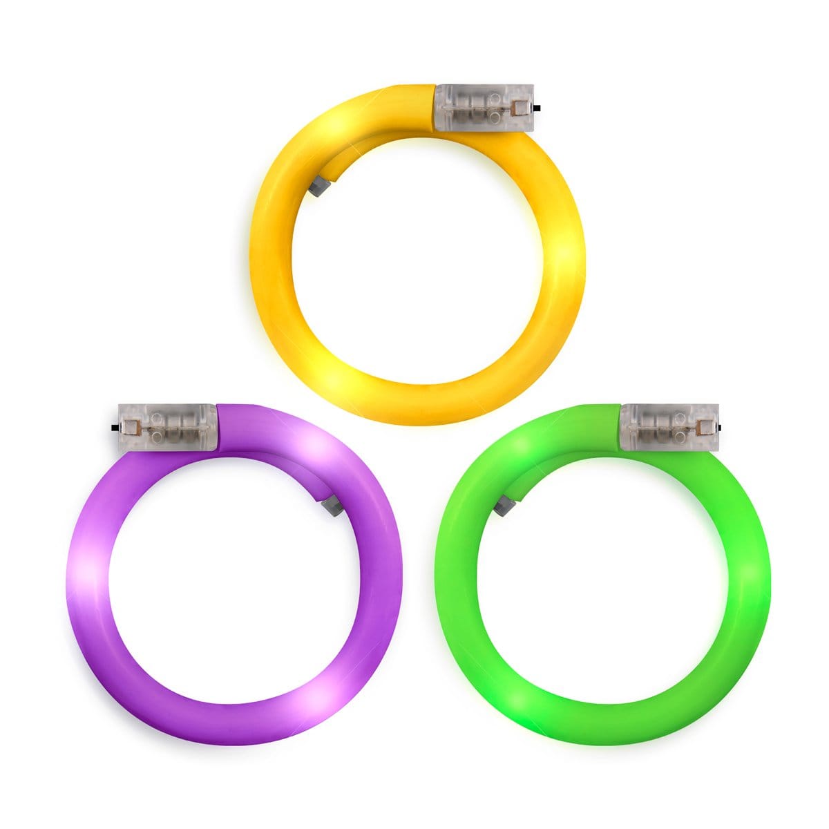 Assorted LED Mardi Gras Tube Bracelets Pack of 25-0