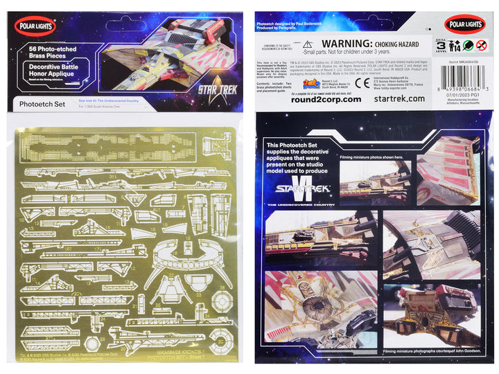 Photoetch Set for Klingon Kronos One Spaceship "Star Trek VI: The Undiscovered Country" (1991) Movie 1/350 Scale by Polar Lights