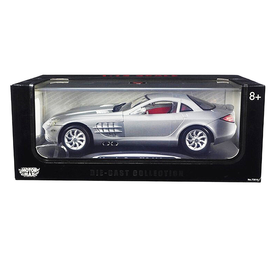 Mercedes McLaren SLR Silver with Red Interior 1/12 Diecast Model Car by Motormax-2