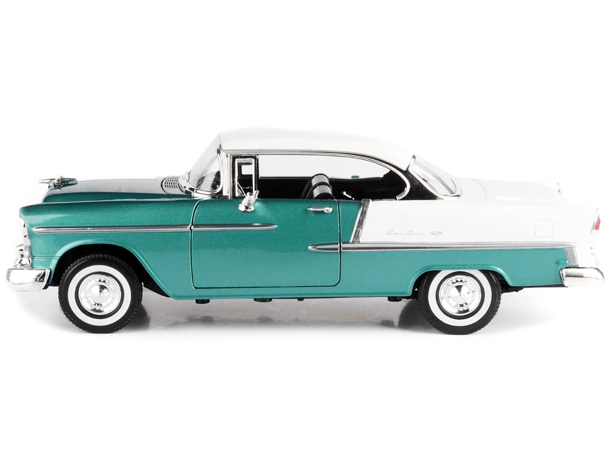1955 Chevrolet Bel Air Hard Top Green Metallic and White 1/18 Diecast Model Car by Motormax-1