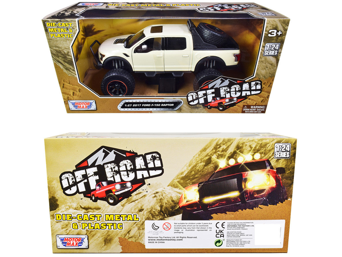 2017 Ford F-150 Raptor Off-Road Pickup Truck Cream 1/27 Diecast Model Car by Motormax-2