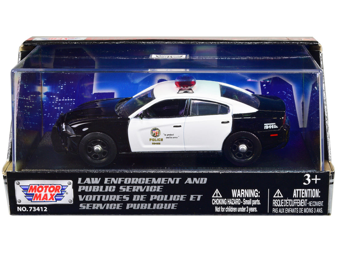 2011 Dodge Charger Pursuit Black and White "LAPD (Los Angeles Police Department)" 1/43 Diecast Model Car by Motormax-0