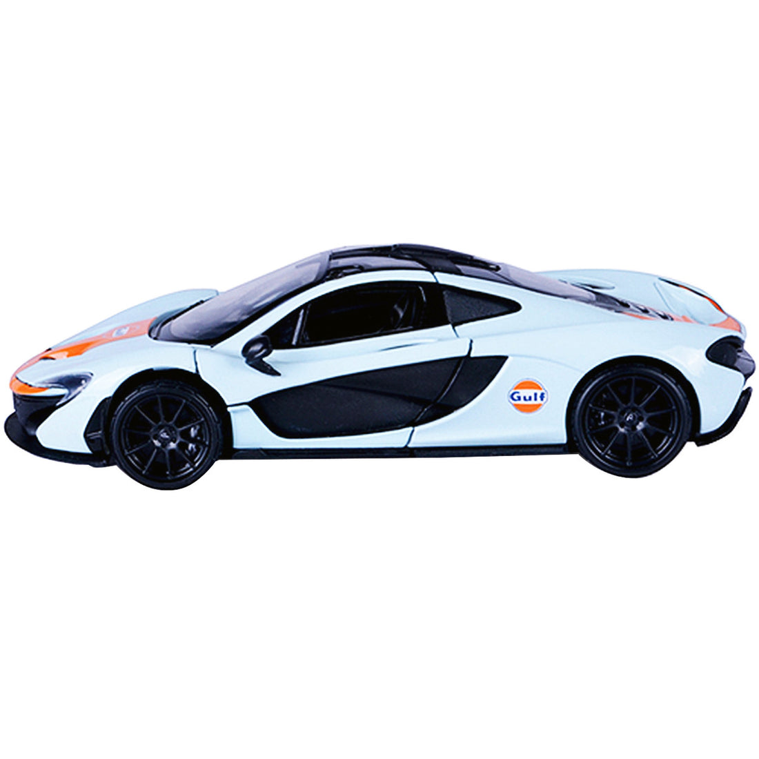 McLaren P1 with "Gulf Oil" Livery Light Blue with Orange Stripe 1/24 Diecast Model Car by Motormax-2
