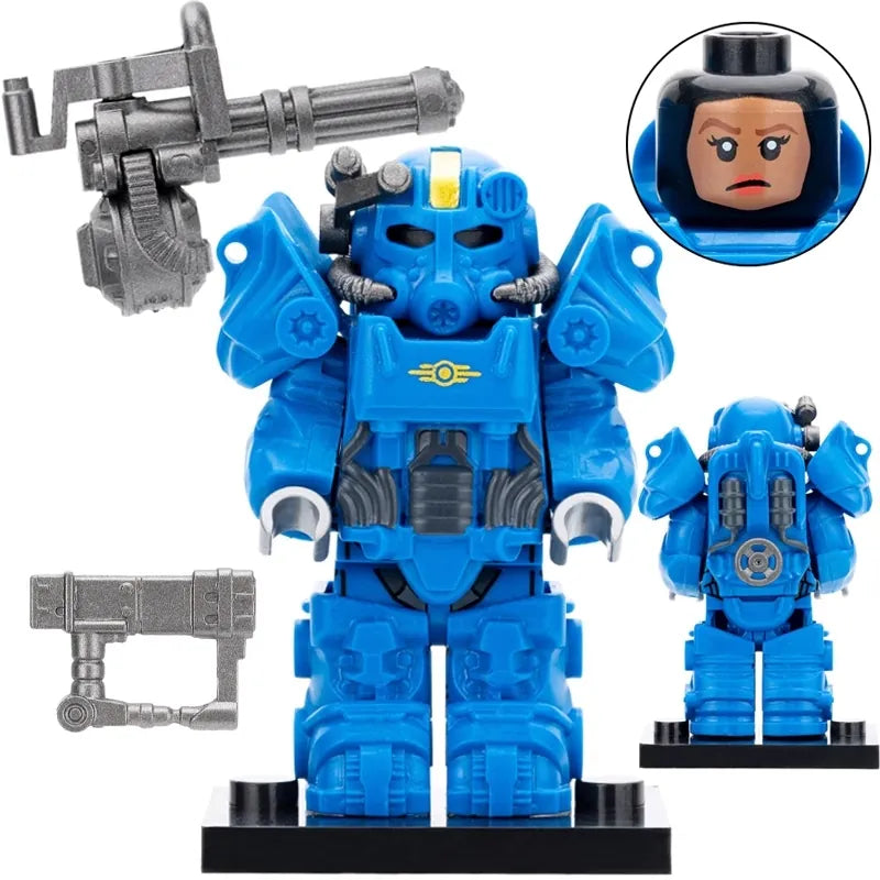 Fallout Blue T-60 Power Armor Custom Minifig for Lego