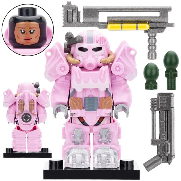 Fallout Pink T-60 Power Armor Custom Minifig for Lego