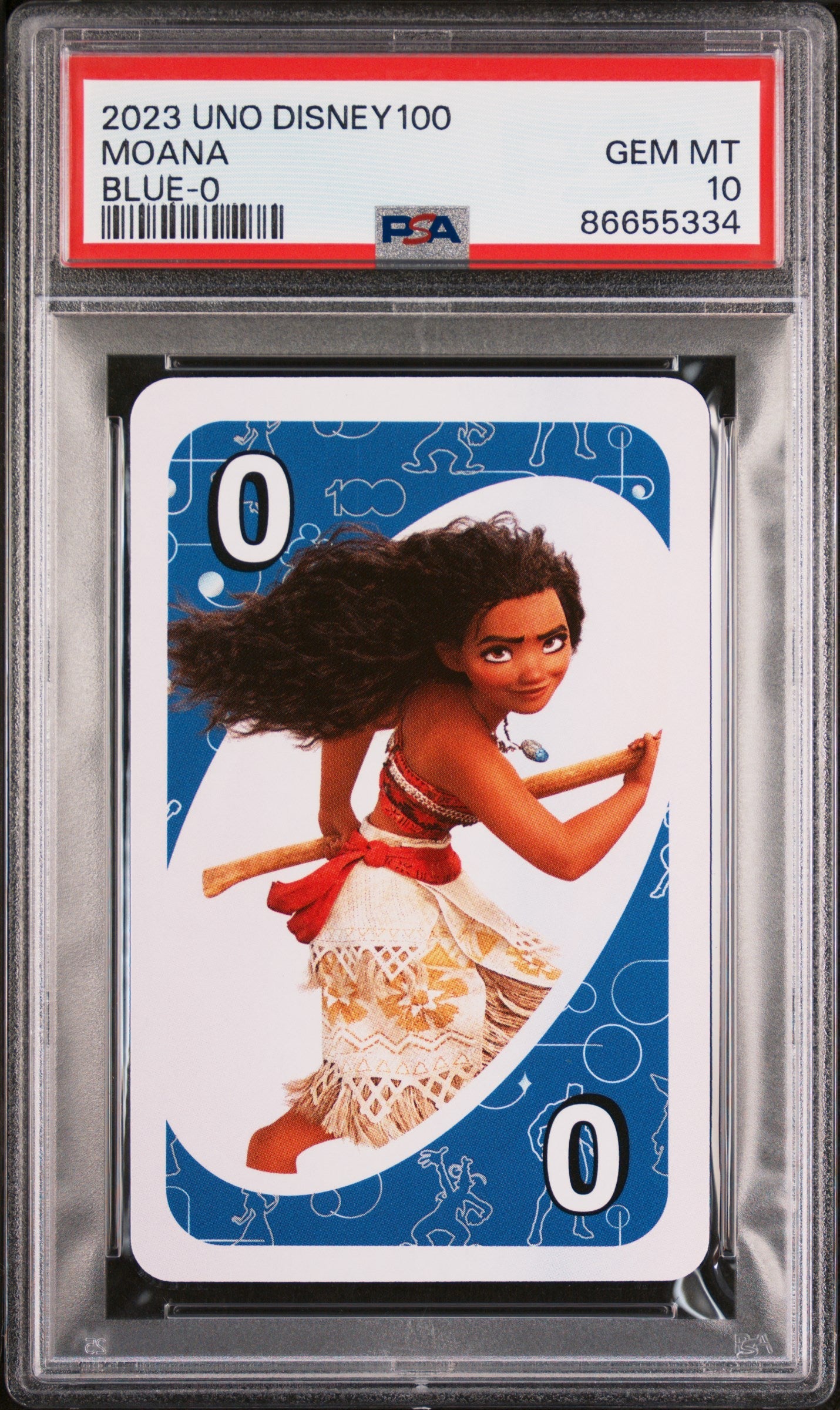 2023 UNO DISNEY 100 MOANA BLUE 0 PSA 10